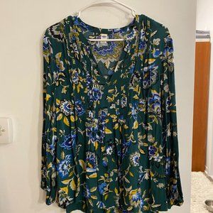 Green Floral Blouse